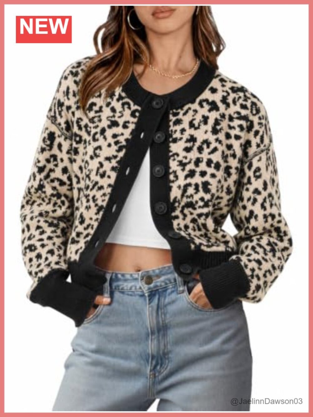 Saodimallsu Womens Button Up Cardigans Trendy Crew Neck Long Sleeve Knit